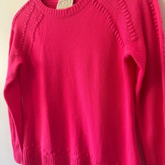Sail to Sable Bright Pink Crew Neck Wool and Cashmere Sweater | Size Small - Picture 3 of 8